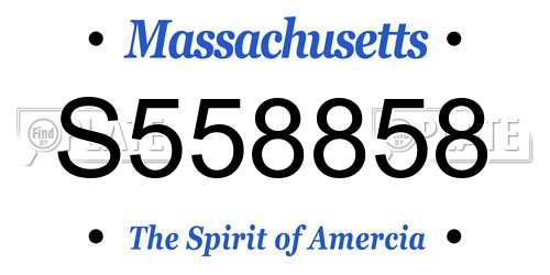 S558858 Massachusetts License Plate