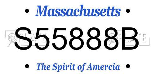 S55888B Massachusetts License Plate