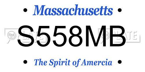 S558MB Massachusetts License Plate