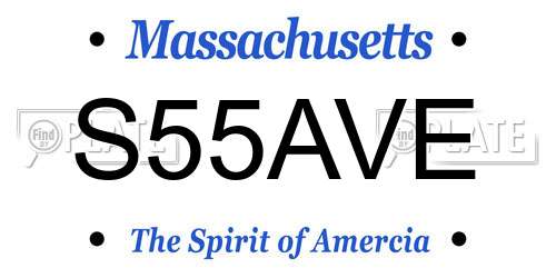 S55AVE Massachusetts License Plate