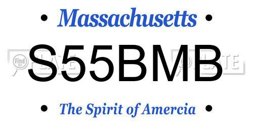 S55BMB Massachusetts License Plate