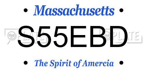 S55EBD Massachusetts License Plate