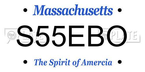 S55EBO Massachusetts License Plate