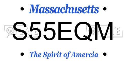 S55EQM Massachusetts License Plate