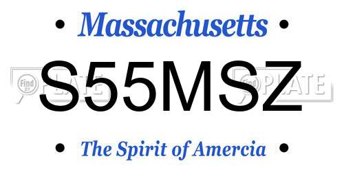 S55MSZ Massachusetts License Plate