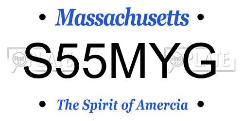 S55MYG Massachusetts License Plate
