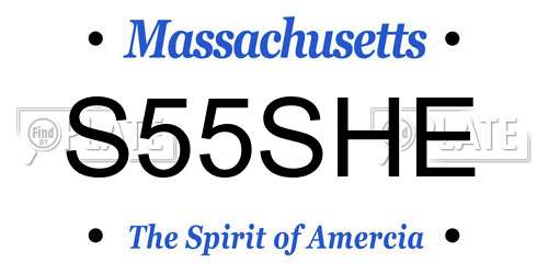 S55SHE Massachusetts License Plate