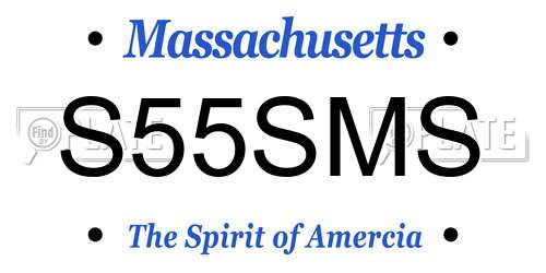 S55SMS Massachusetts License Plate