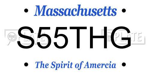 S55THG Massachusetts License Plate