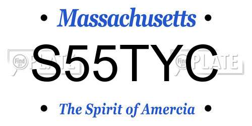 S55TYC Massachusetts License Plate