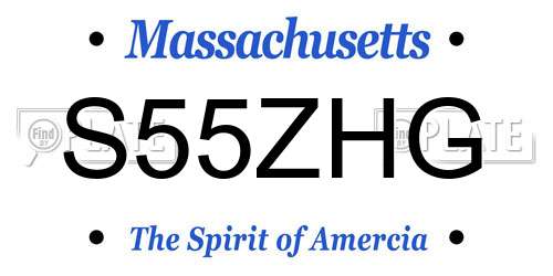 S55ZHG Massachusetts License Plate