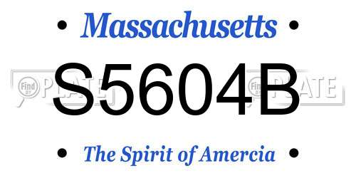 S5604B Massachusetts License Plate