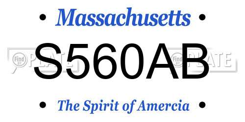 S560AB Massachusetts License Plate