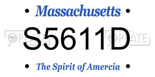 S5611D Massachusetts License Plate