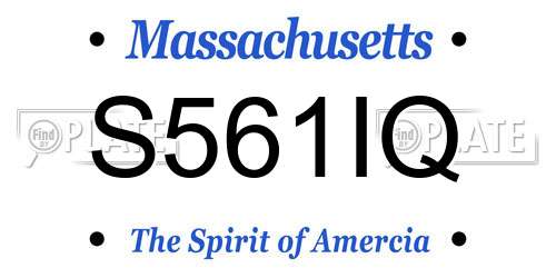 S561IQ Massachusetts License Plate