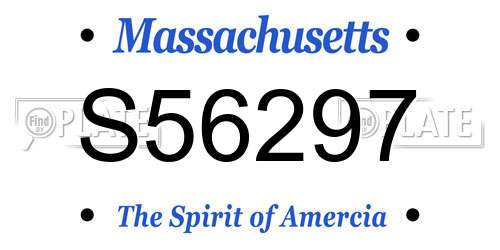 S56297 Massachusetts License Plate