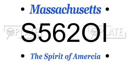 S562OI Massachusetts License Plate