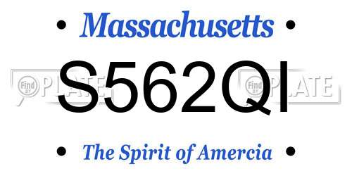 S562QI Massachusetts License Plate