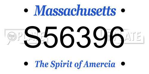 S56396 Massachusetts License Plate