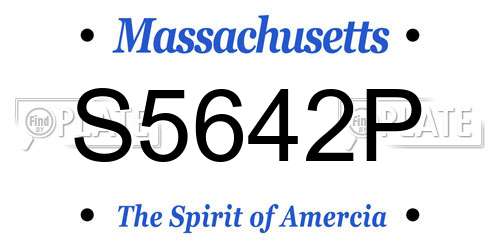 S5642P Massachusetts License Plate