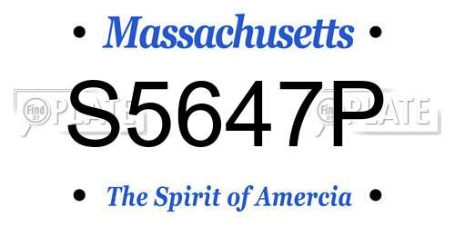 S5647P Massachusetts License Plate
