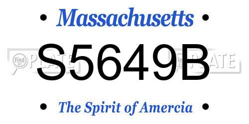 S5649B Massachusetts License Plate