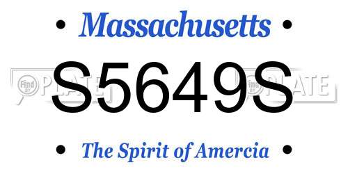 S5649S Massachusetts License Plate