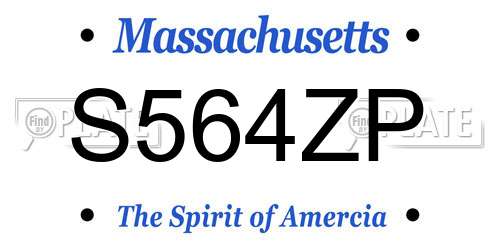 S564ZP Massachusetts License Plate