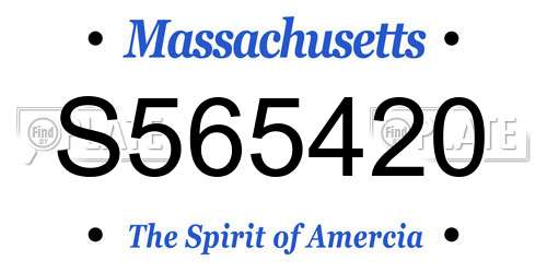 S565420 Massachusetts License Plate
