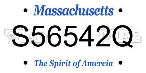 S56542Q Massachusetts License Plate