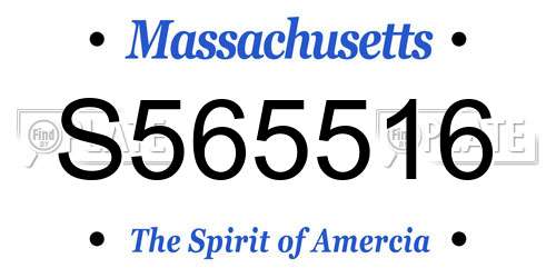 S565516 Massachusetts License Plate