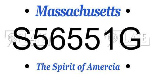 S56551G Massachusetts License Plate