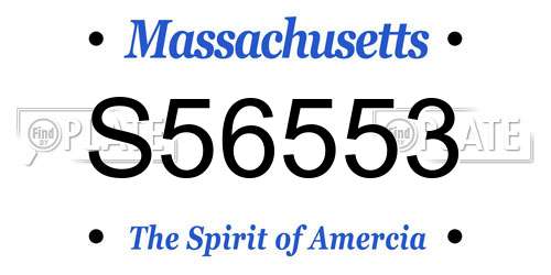 S56553 Massachusetts License Plate