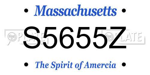 S5655Z Massachusetts License Plate