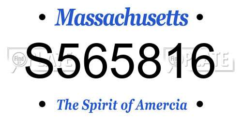 S565816 Massachusetts License Plate