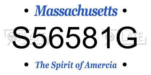 S56581G Massachusetts License Plate