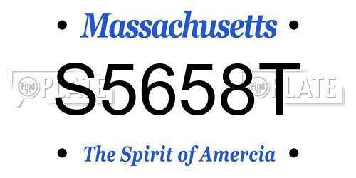 S5658T Massachusetts License Plate