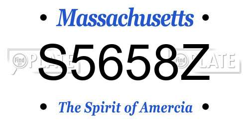 S5658Z Massachusetts License Plate