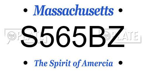 S565BZ Massachusetts License Plate