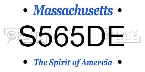 S565DE Massachusetts License Plate