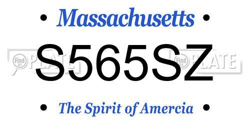 S565SZ Massachusetts License Plate