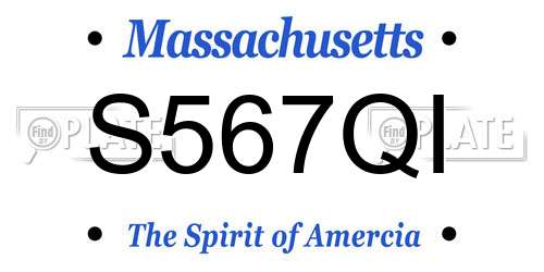 S567QI Massachusetts License Plate