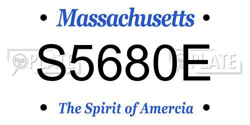 S5680E Massachusetts License Plate
