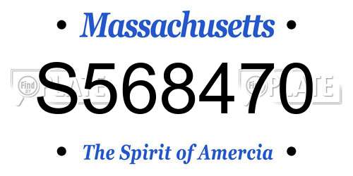 S568470 Massachusetts License Plate