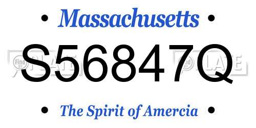S56847Q Massachusetts License Plate