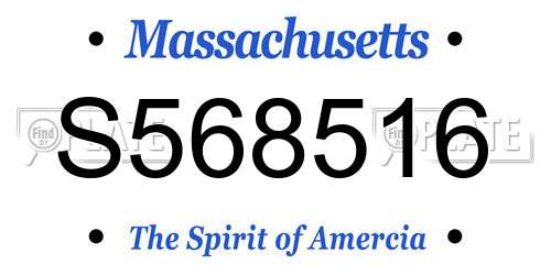 S568516 Massachusetts License Plate