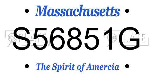 S56851G Massachusetts License Plate