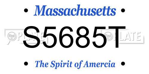S5685T Massachusetts License Plate