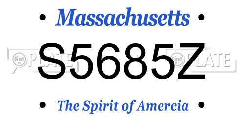S5685Z Massachusetts License Plate