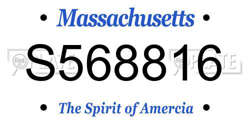 S568816 Massachusetts License Plate